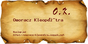 Omoracz Kleopátra névjegykártya